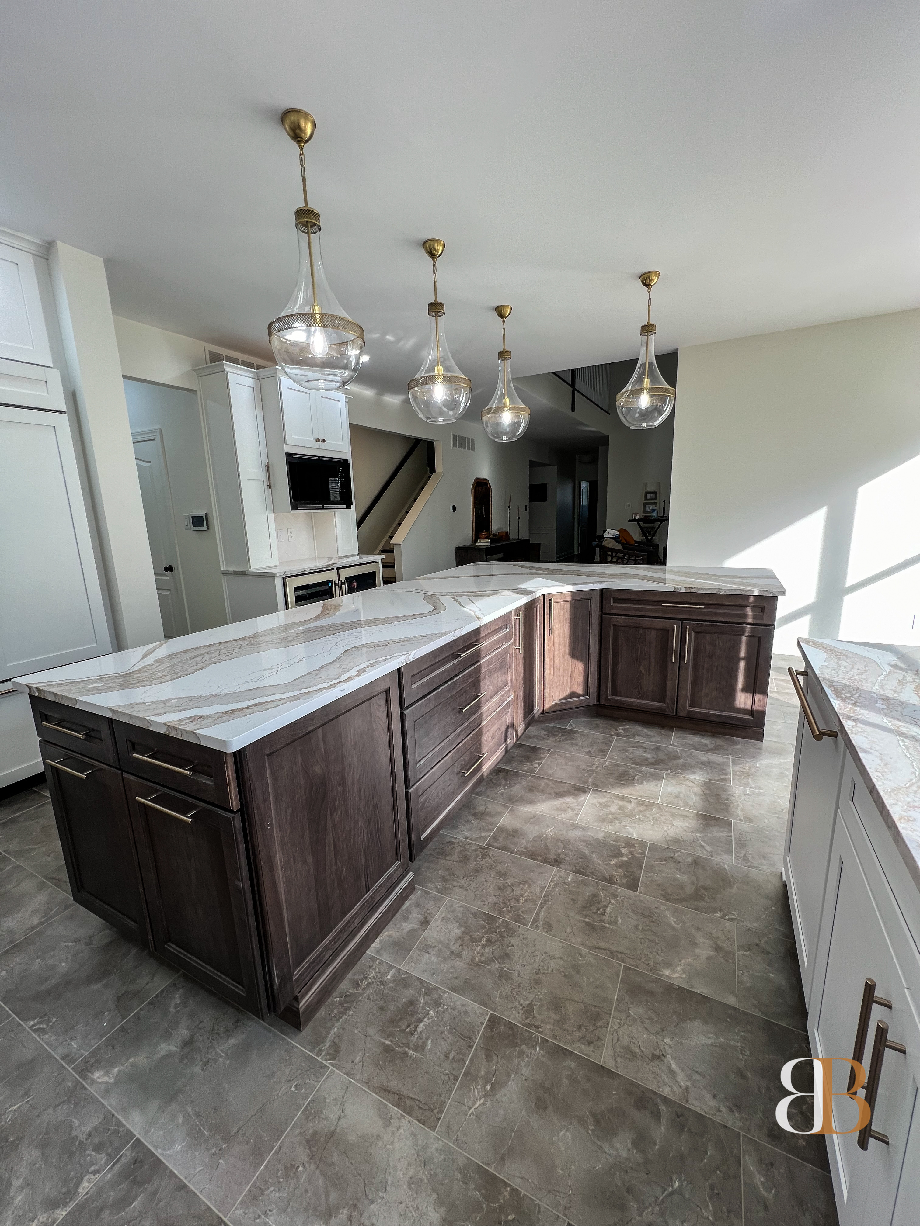 Kitchen island in a B&B Associates kitchen renovation
